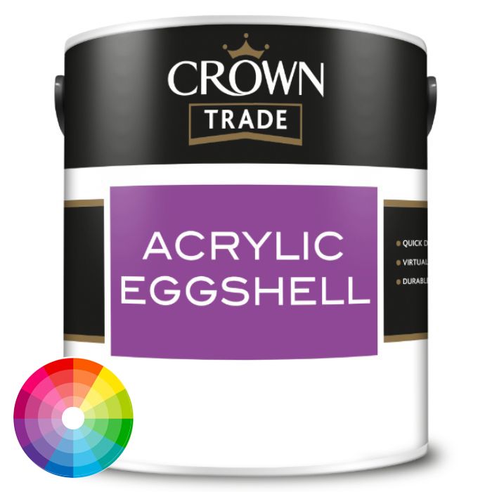 Crown Trade Acrylic Eggshell Paint - Tinted Colour