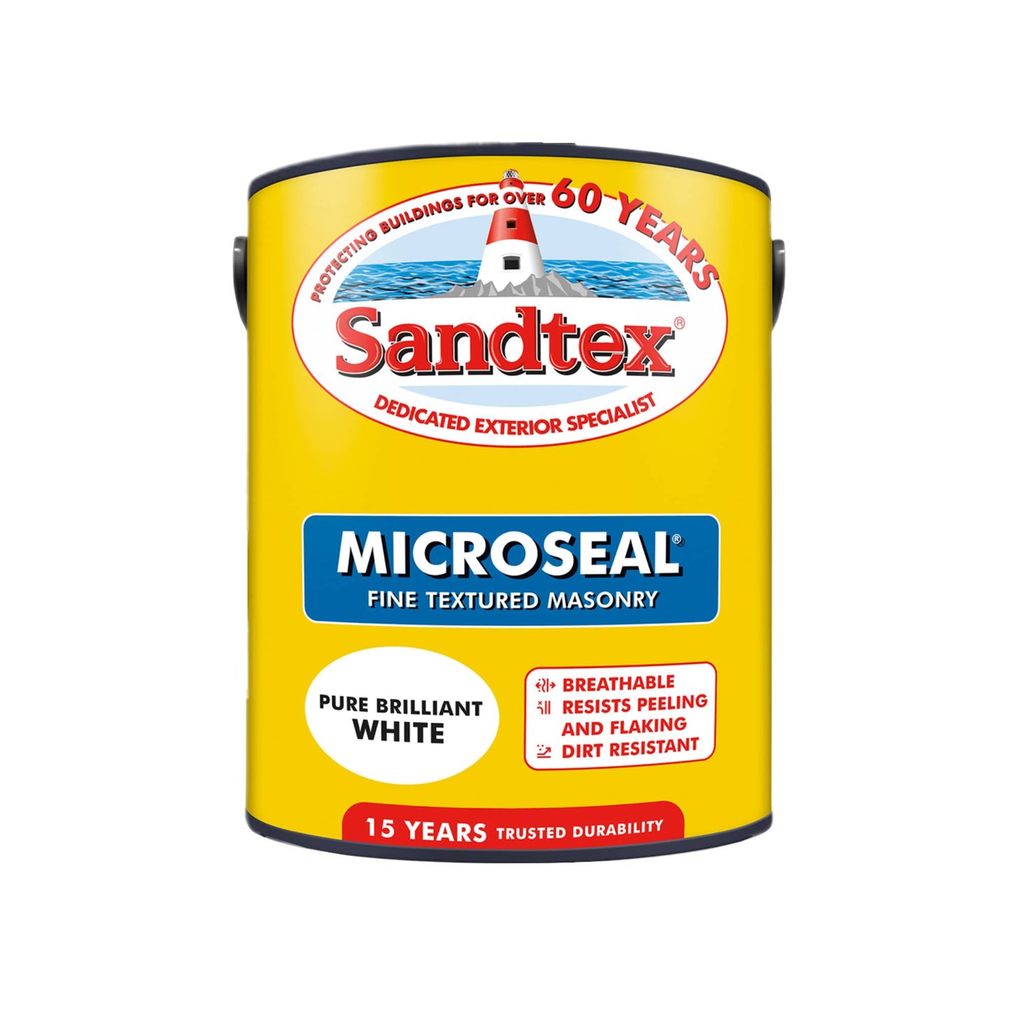 Sandtex Fine Textured 15 Year Weatherproof Exterior Wall Paint - Brilliant White