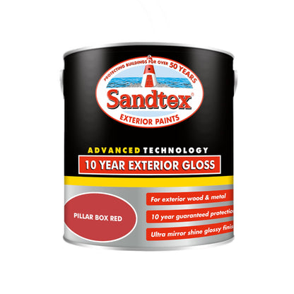 Sandtex 10 Year Exterior Gloss Paint - Pillar Box Red