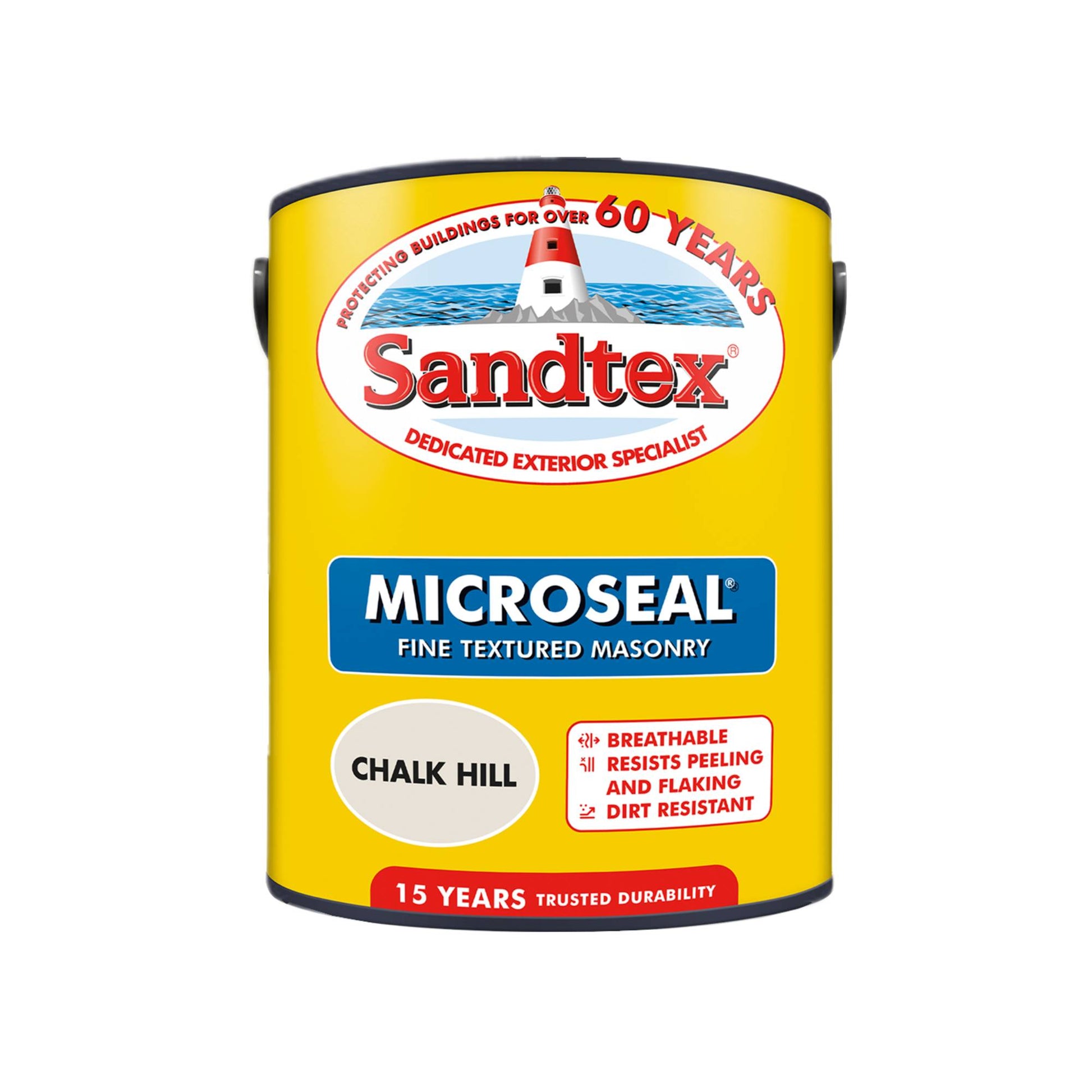 Sandtex Fine Textured 15 Year Weatherproof Exterior Wall Paint - Chalk Hill - 5 Litre