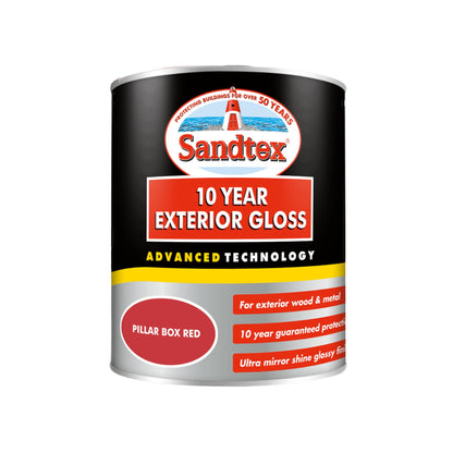 Sandtex 10 Year Exterior Gloss Paint - Pillar Box Red