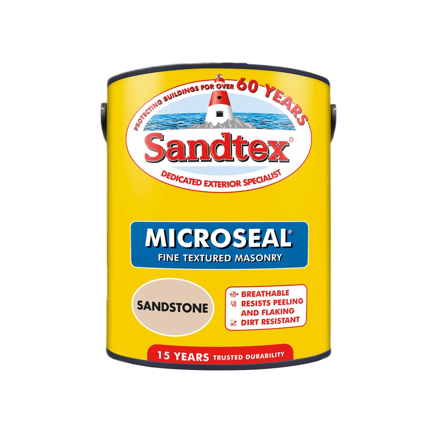 Sandtex Fine Textured 15 Year Weatherproof Exterior Wall Paint - Sandstone - 5 Litre