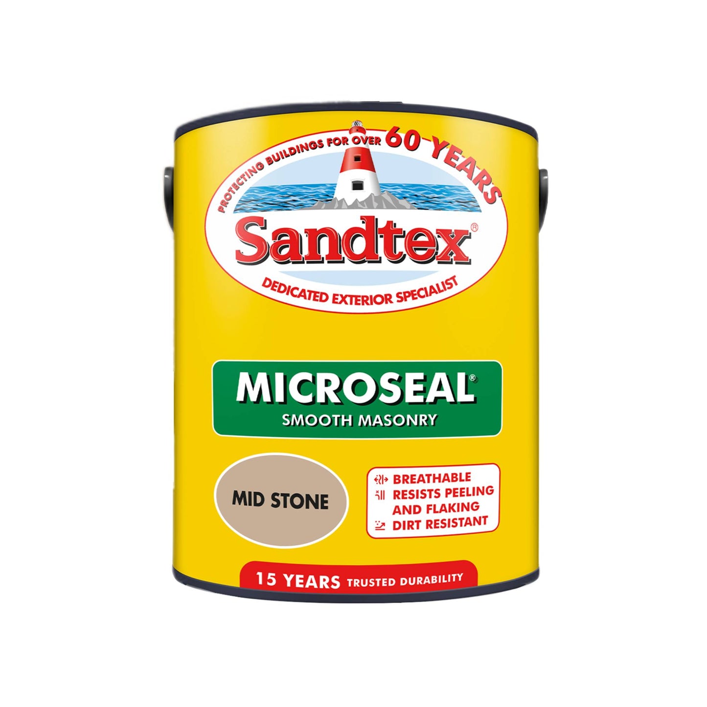 Sandtex 15 Year Weatherproof Exterior Wall Paint - Mid Stone