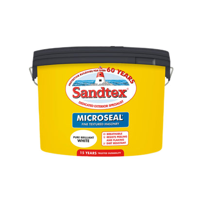 Sandtex Fine Textured 15 Year Weatherproof Exterior Wall Paint - Brilliant White