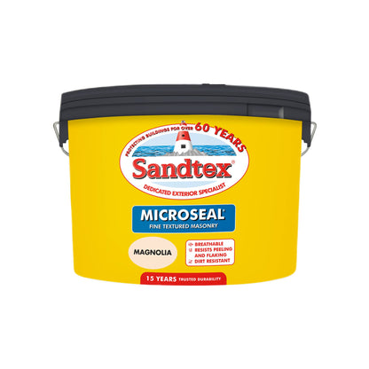 Sandtex Fine Textured 15 Year Weatherproof Exterior Wall Paint - Magnolia