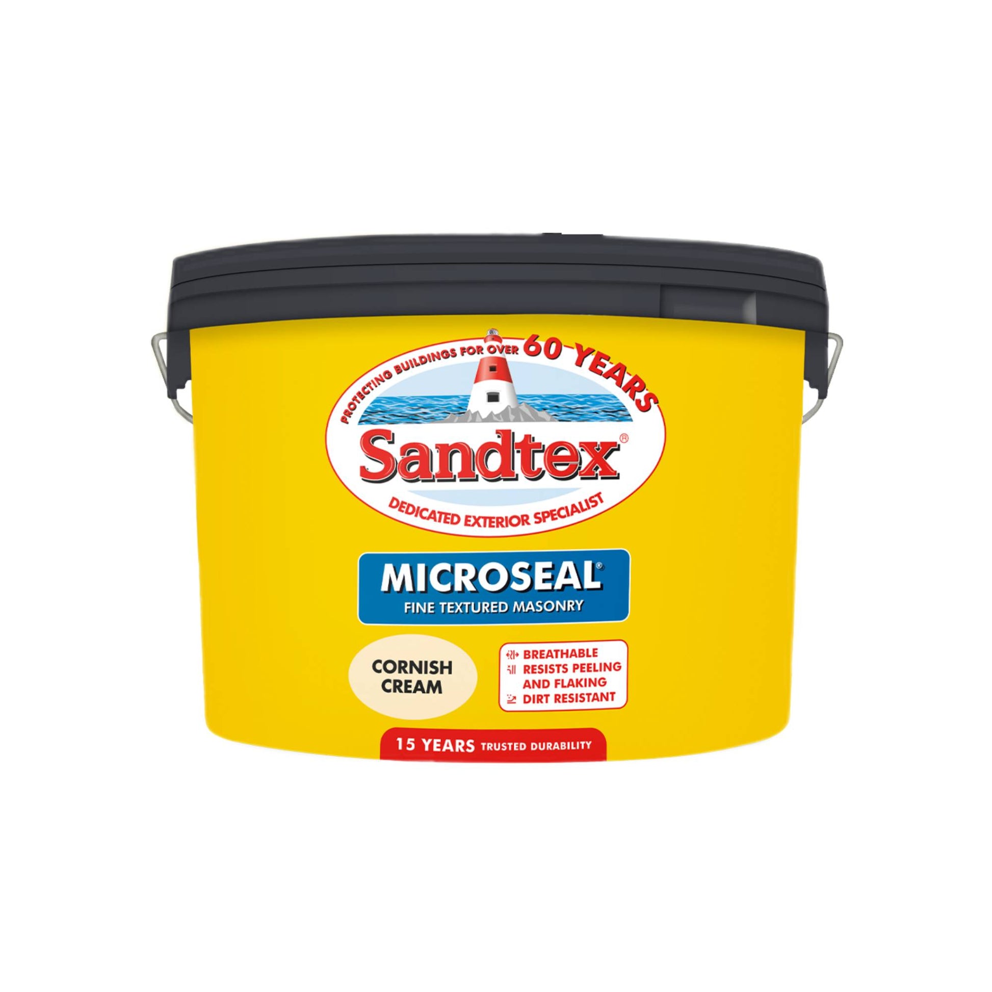 Sandtex Fine Textured 15 Year Weatherproof Exterior Wall Paint - Cornish Cream