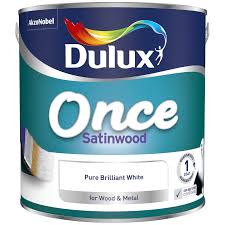 Dulux Once Satinwood Pure Brilliant White 2.5 Litre