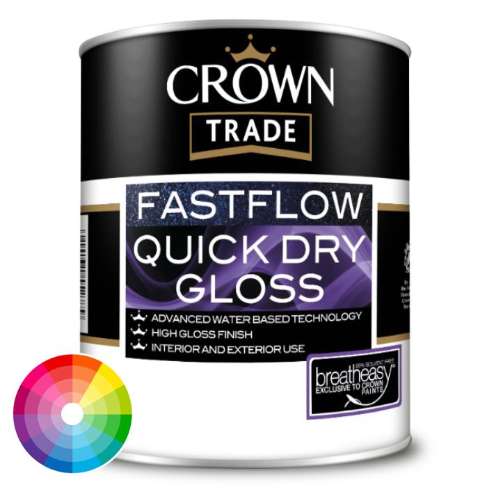 Crown Trade Fastflow Quick Dry Gloss Paint - Tinted Colour