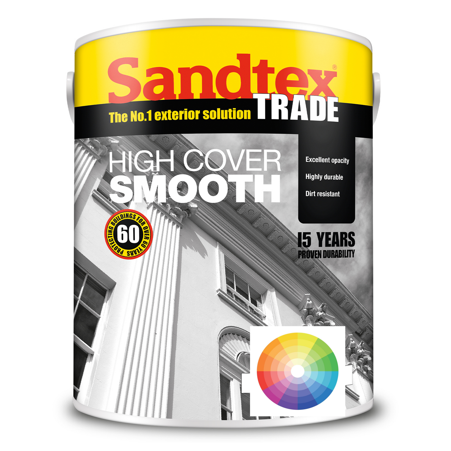 Sandtex Trade High Cover Smooth Masonry Paint - Tinted Colours - 5 Litre