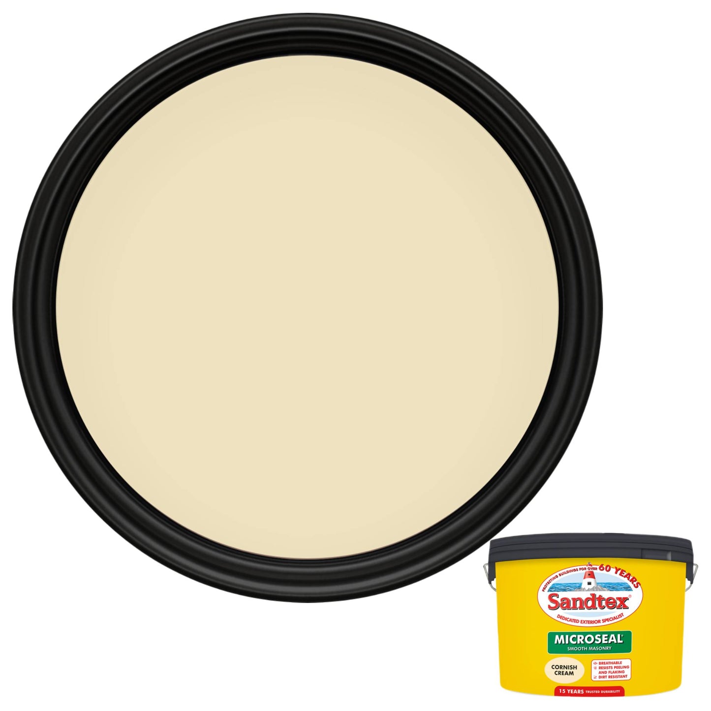 Sandtex 15 Year Weatherproof Exterior Wall Paint - Cornish Cream