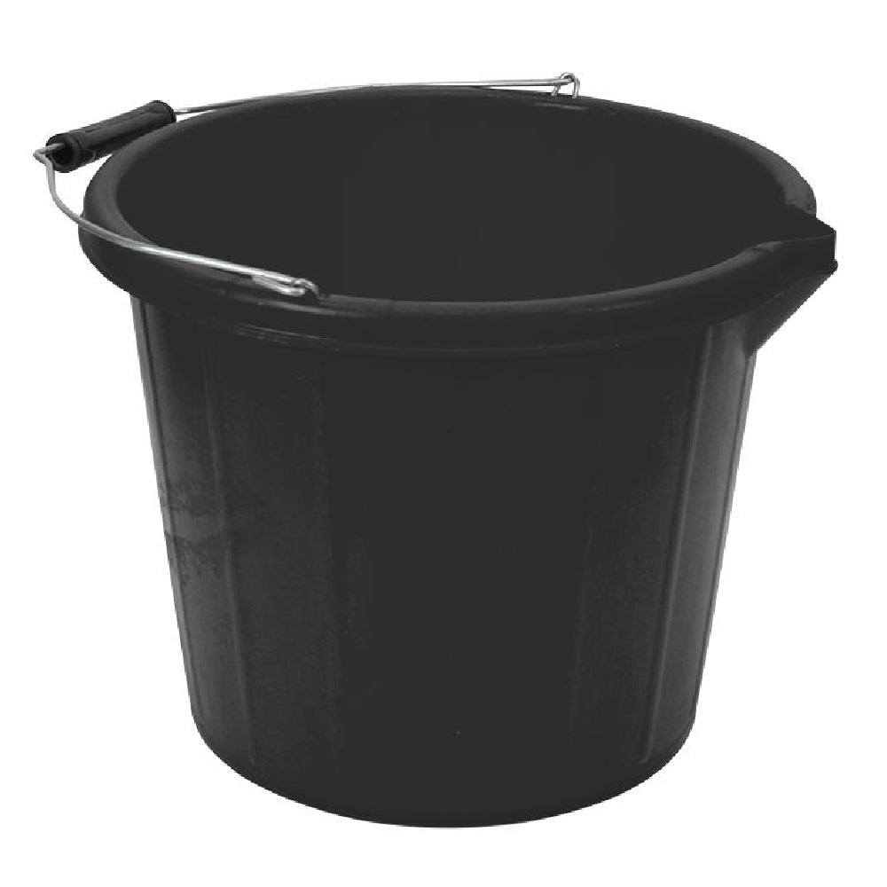 Rodo 3 Gallon Black Plastic Bucket