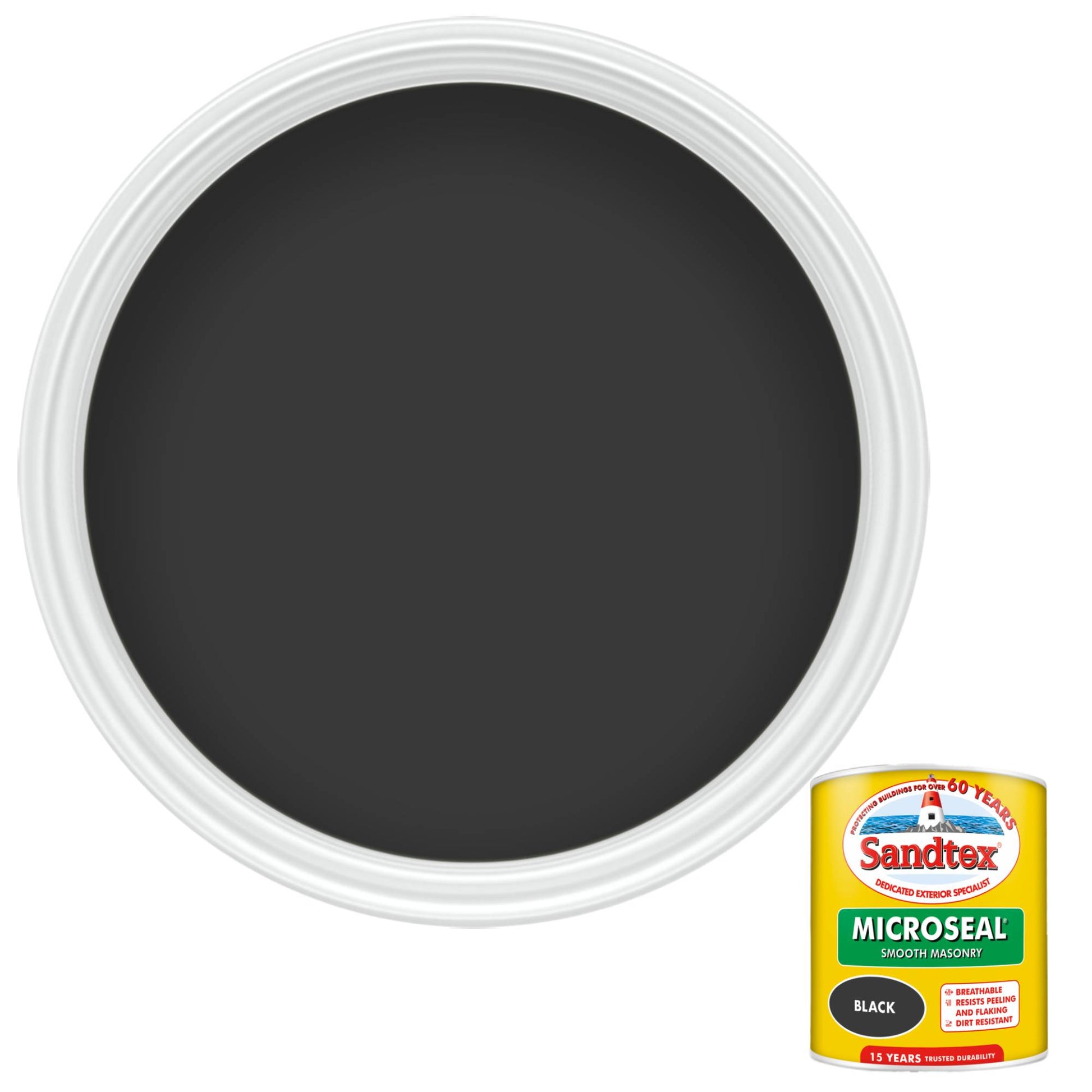 Sandtex 15 Year Weatherproof Exterior Wall Paint - Black