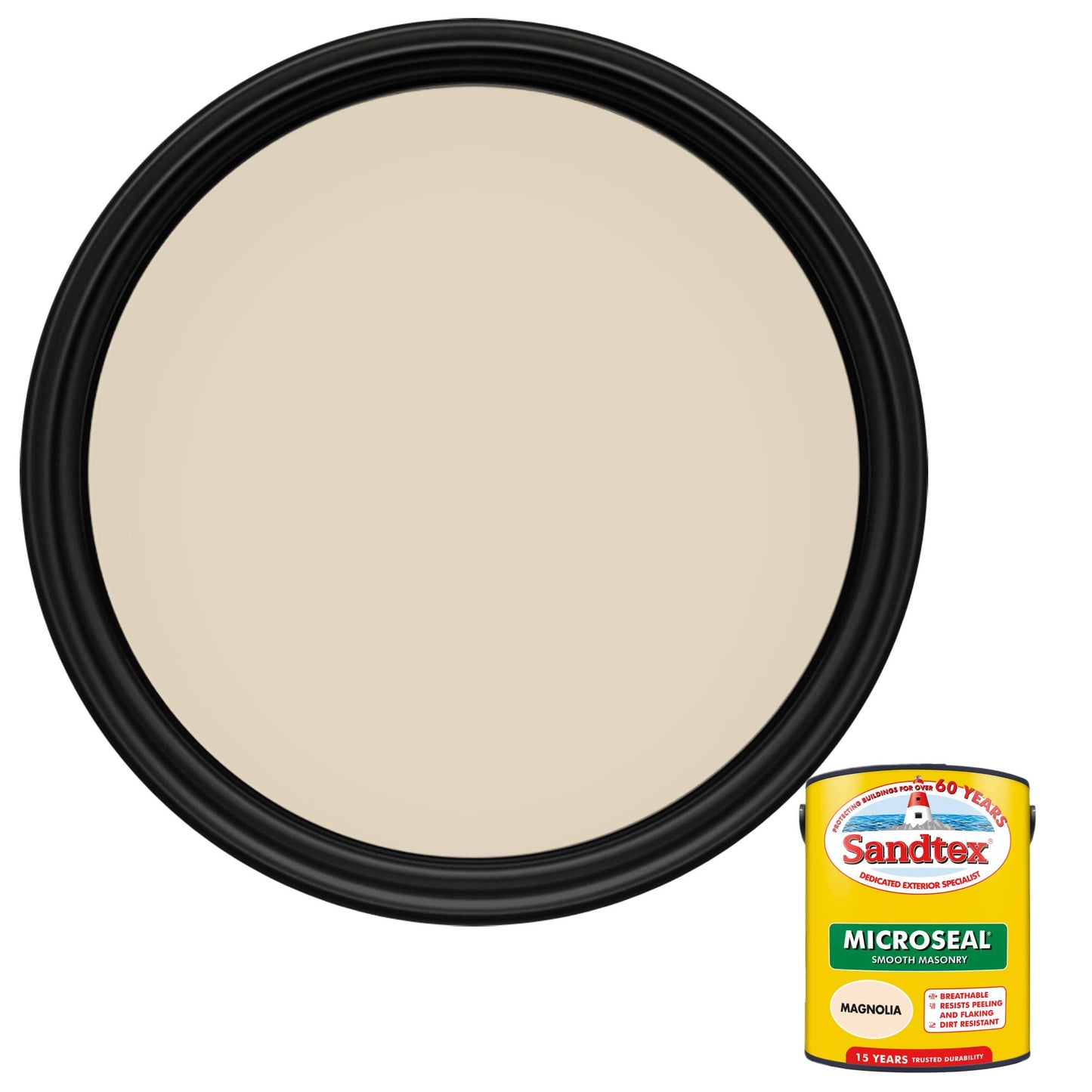 Sandtex 15 Year Weatherproof Exterior Wall Paint - Magnolia