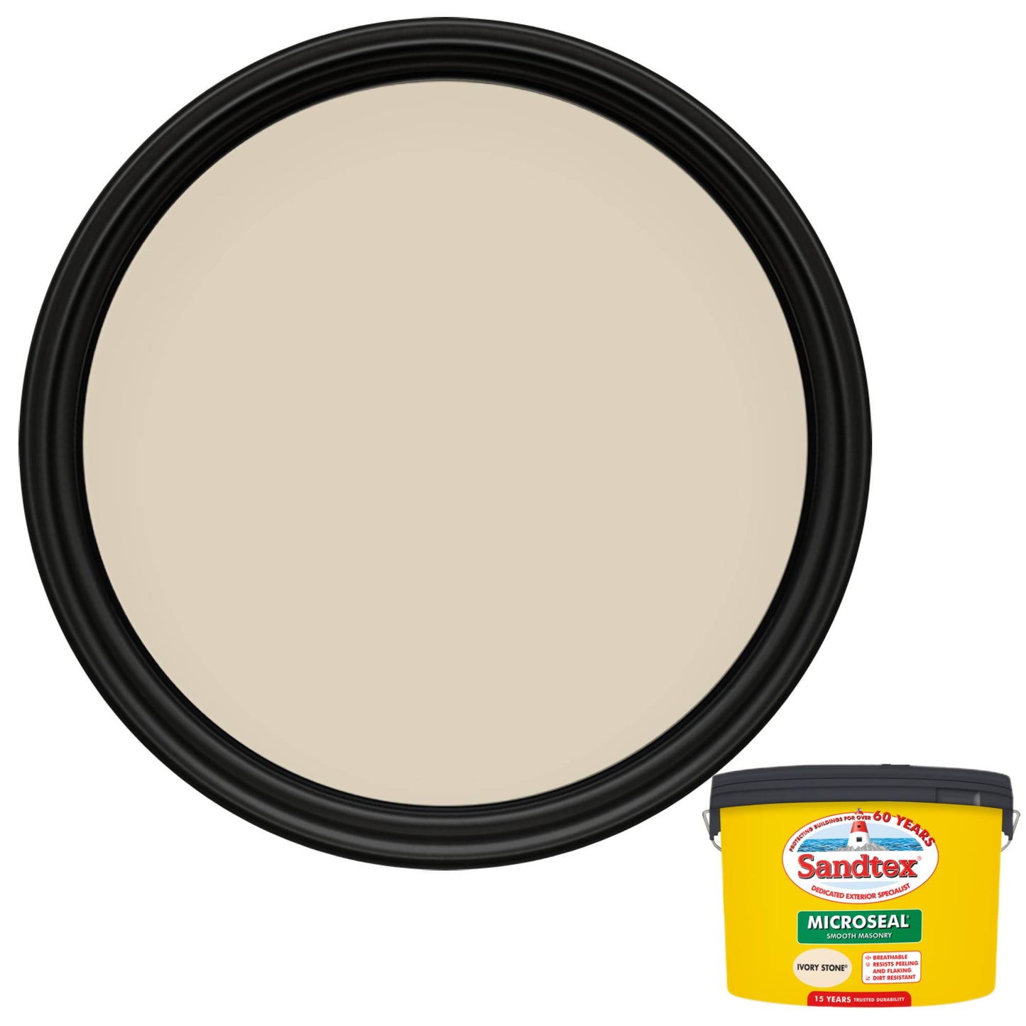 Sandtex 15 Year Weatherproof Exterior Wall Paint - Ivory Stone