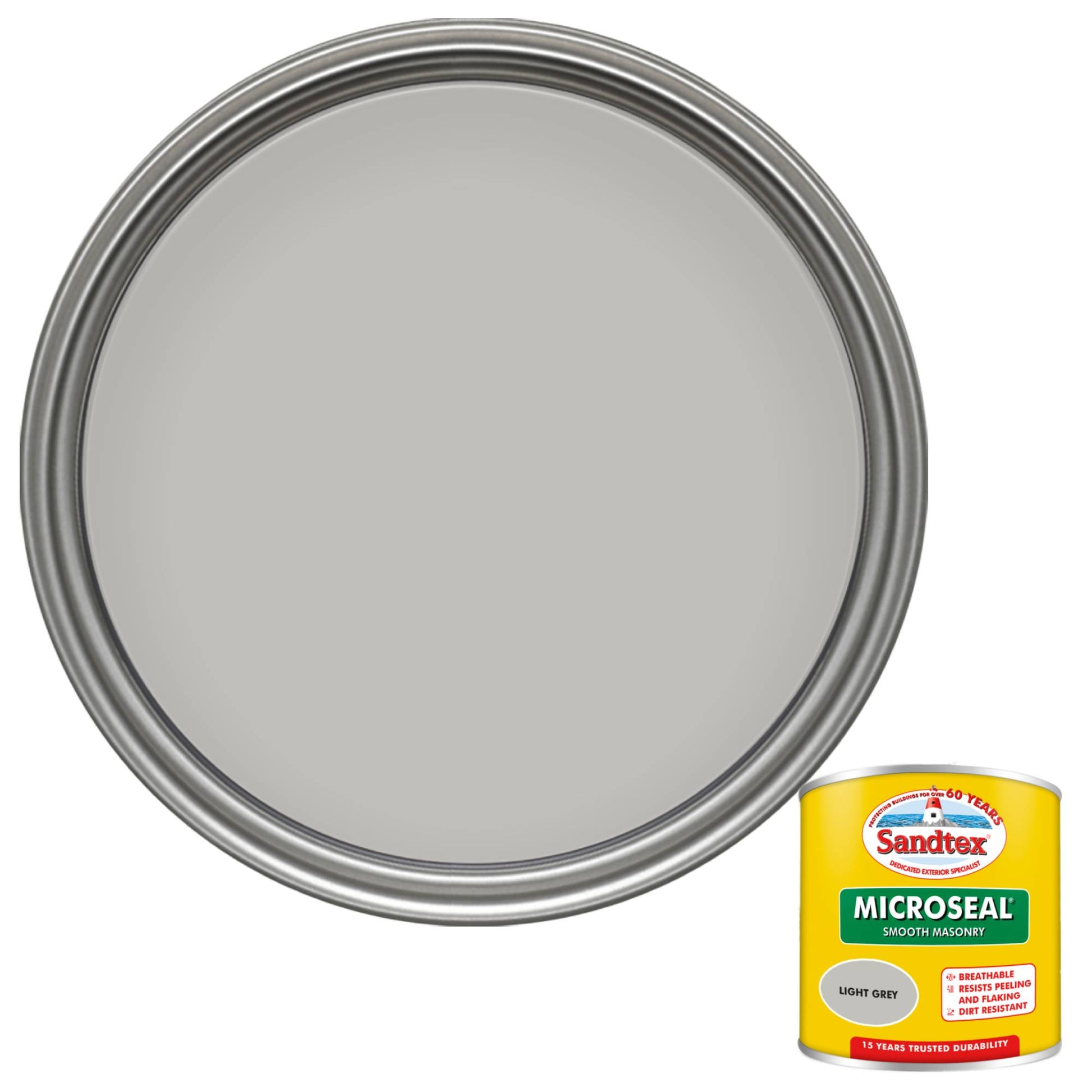 Sandtex 15 Year Weatherproof Exterior Wall Paint - Light Grey