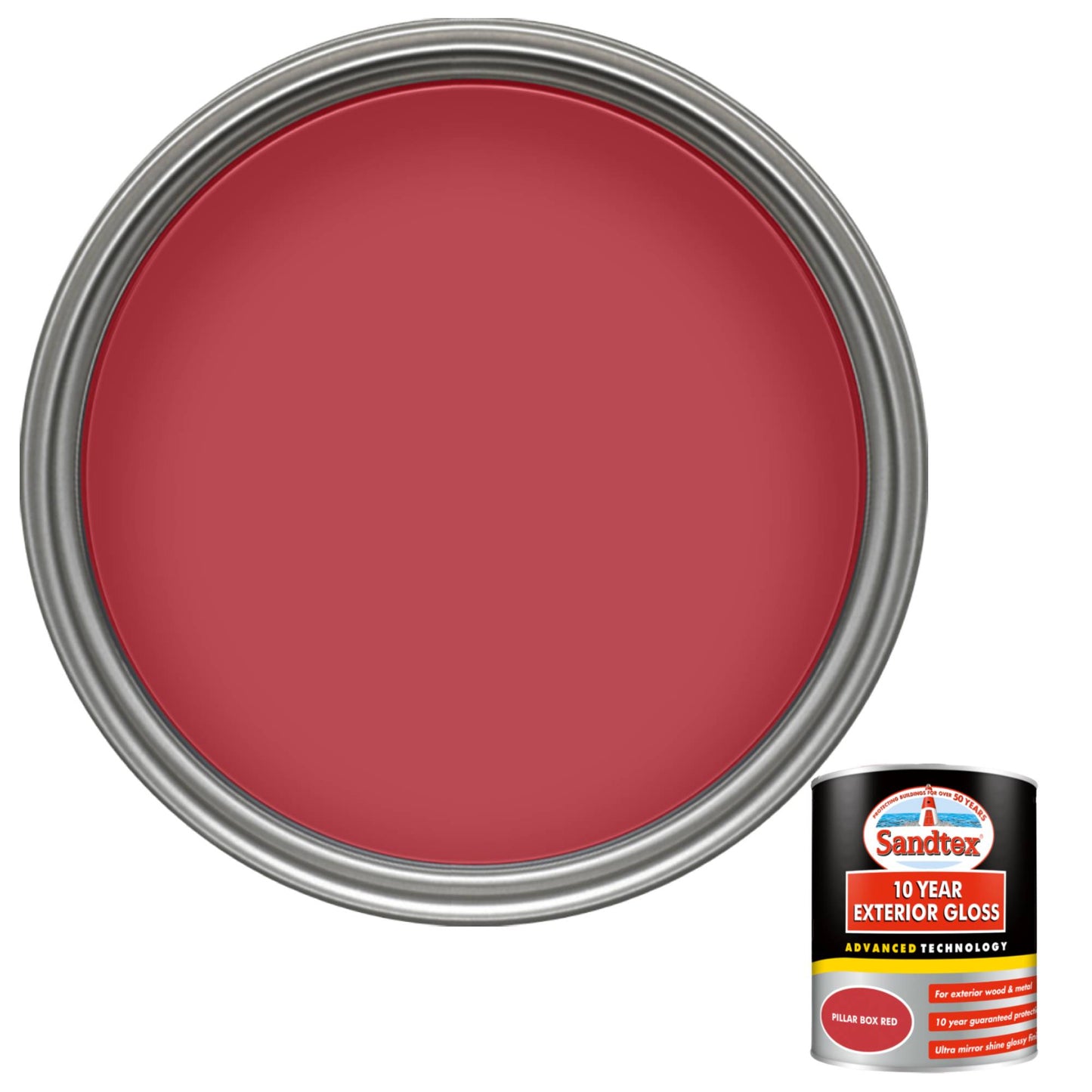 Sandtex 10 Year Exterior Gloss Paint - Pillar Box Red