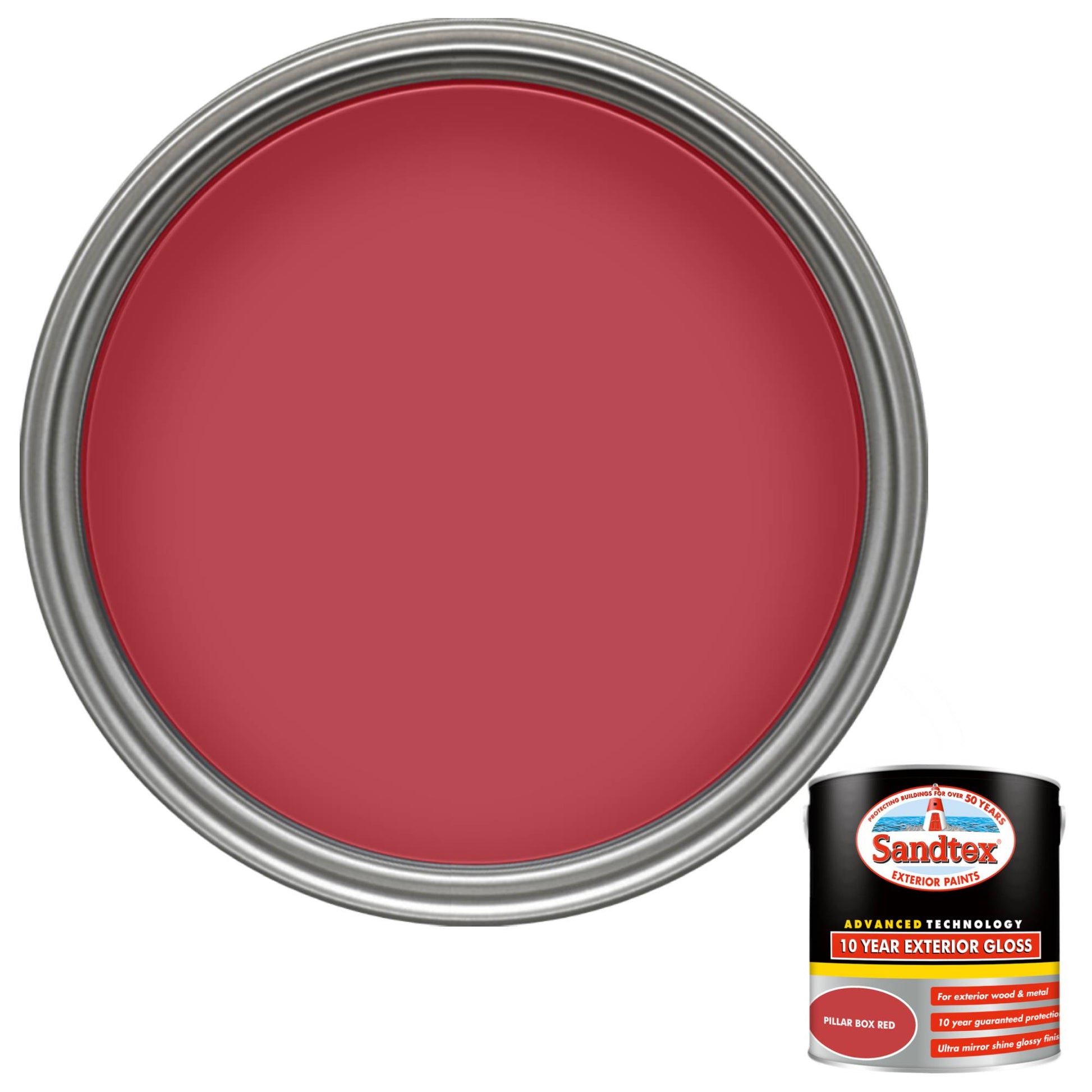 Sandtex 10 Year Exterior Gloss Paint - Pillar Box Red