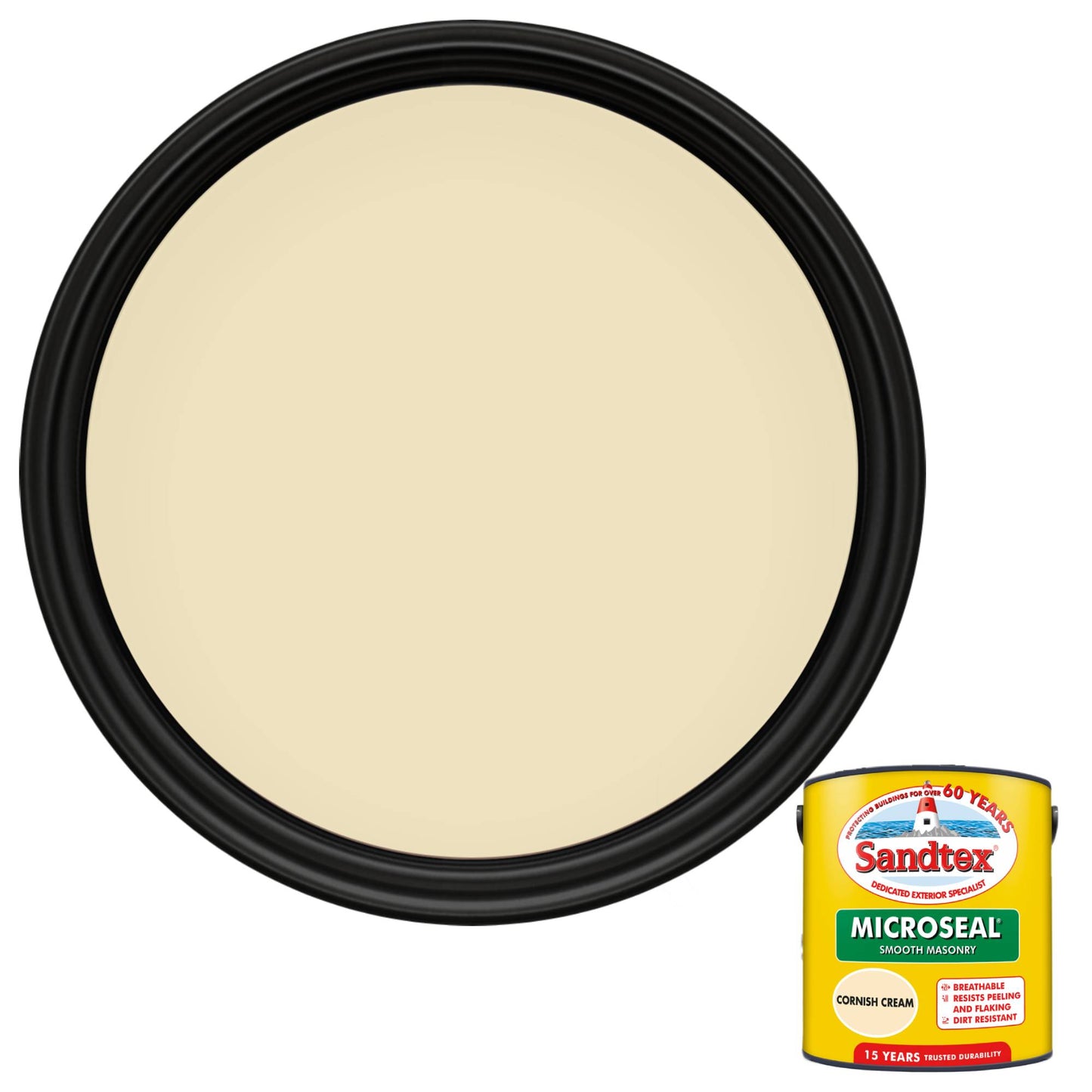 Sandtex 15 Year Weatherproof Exterior Wall Paint - Cornish Cream