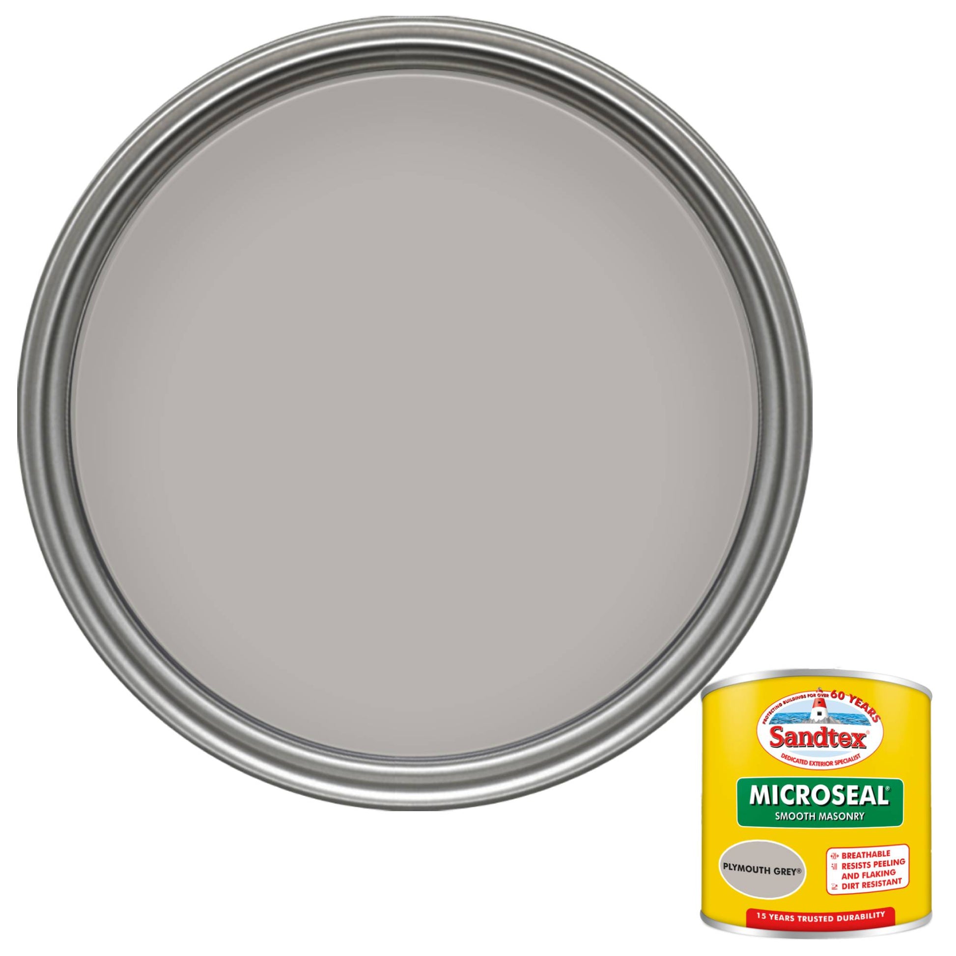 Sandtex 15 Year Weatherproof Exterior Wall Paint - Plymouth Grey