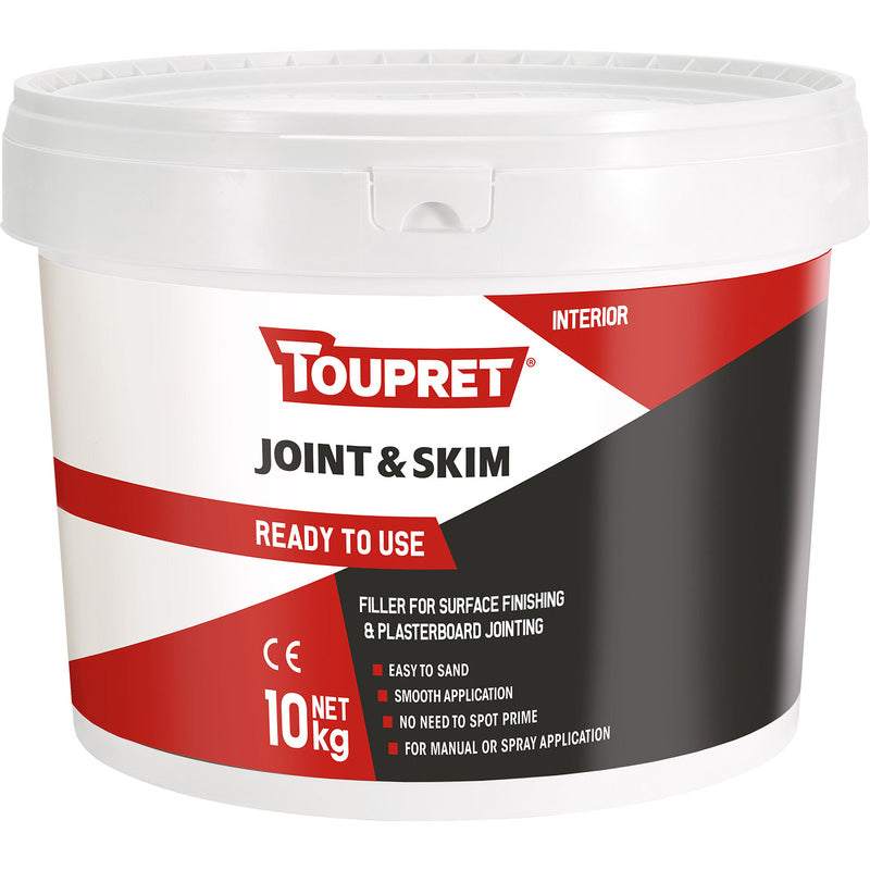 Toupret Ready to Use Joint, Skim and Fill - White- 10 Kg