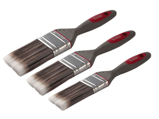 Kana Easy-Flo Soft Grip Synthetic 3 Pack Paint Brush Set