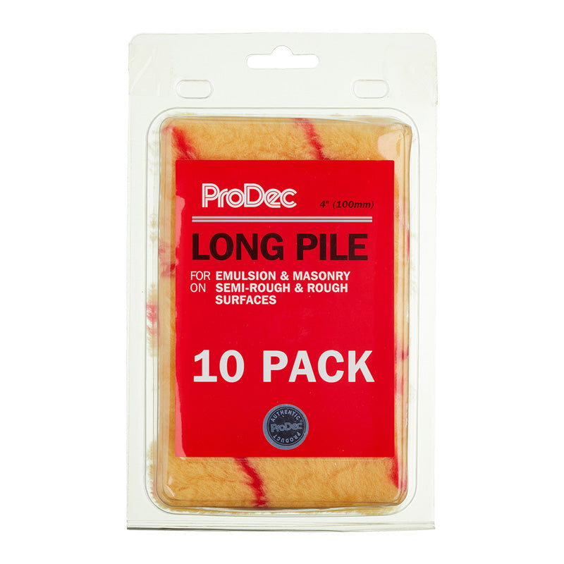 ProDec Mini Roller Sleeves Long Pile 4" pack of 10 Refills