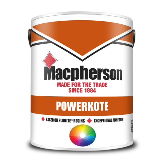 Macpherson Powerkote High-Adhesion Masonry Paint - Tinted Colours - 5 Litre