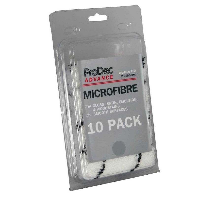 ProDec Microfibre Mini Roller Sleeves Medium Pile 4" Pack of 10