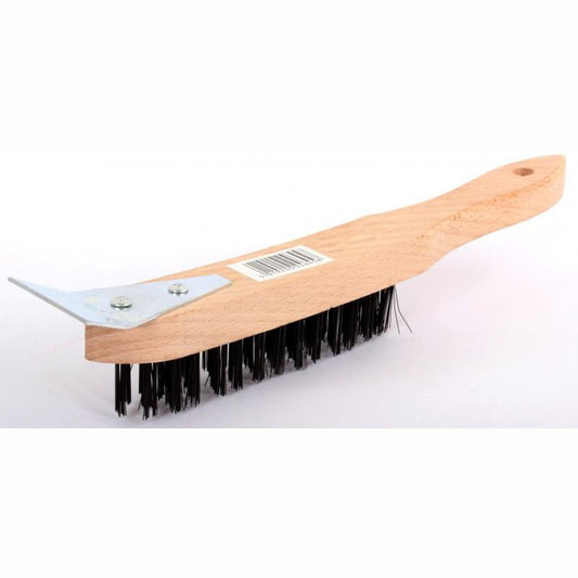 11" Budget 4 Row Wire Brush With Scraper