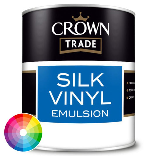 Crown Trade Silk Vinyl Emulsion Paint - Tinted Colour