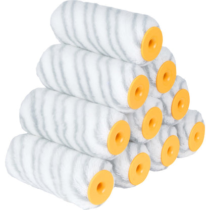 JUMBO 4" (100mm) ROTA Medium Pile Silver Stripe Emulsion Mini Rollers pack of 10 Refills