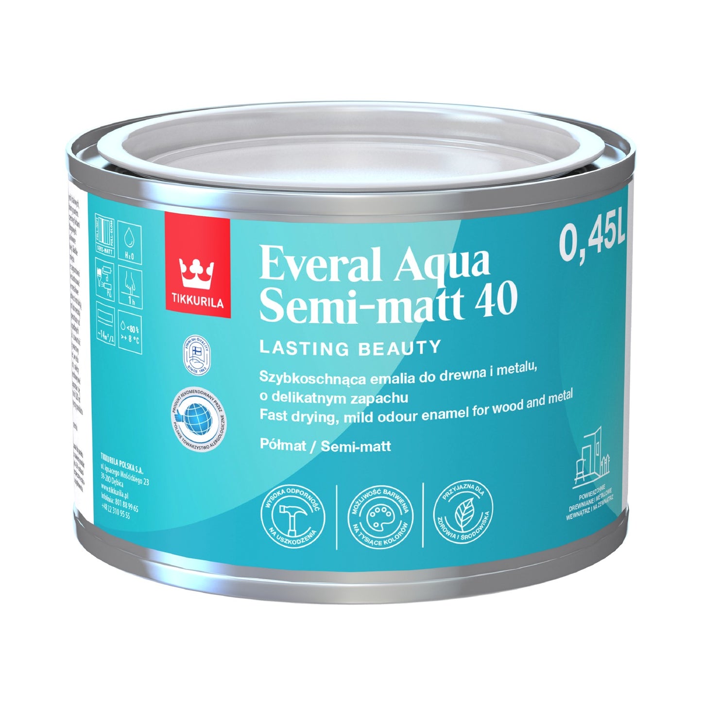 Everal Aqua Semi Matt [40] Acrylic Enamel Paint - Tinted Colour