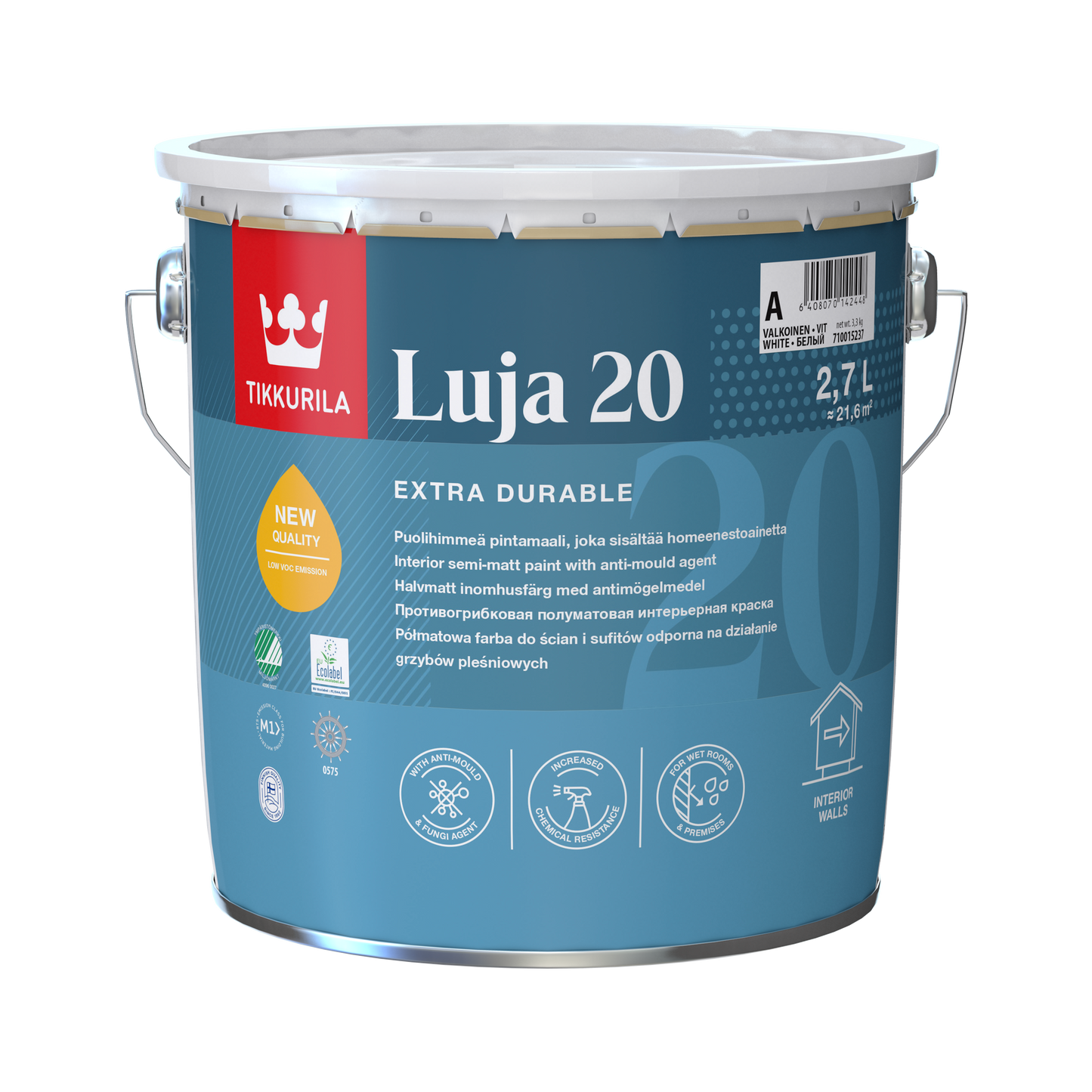 Luja 20 High Performance Anti Mould Semi Matt Paint - Tinted Colour