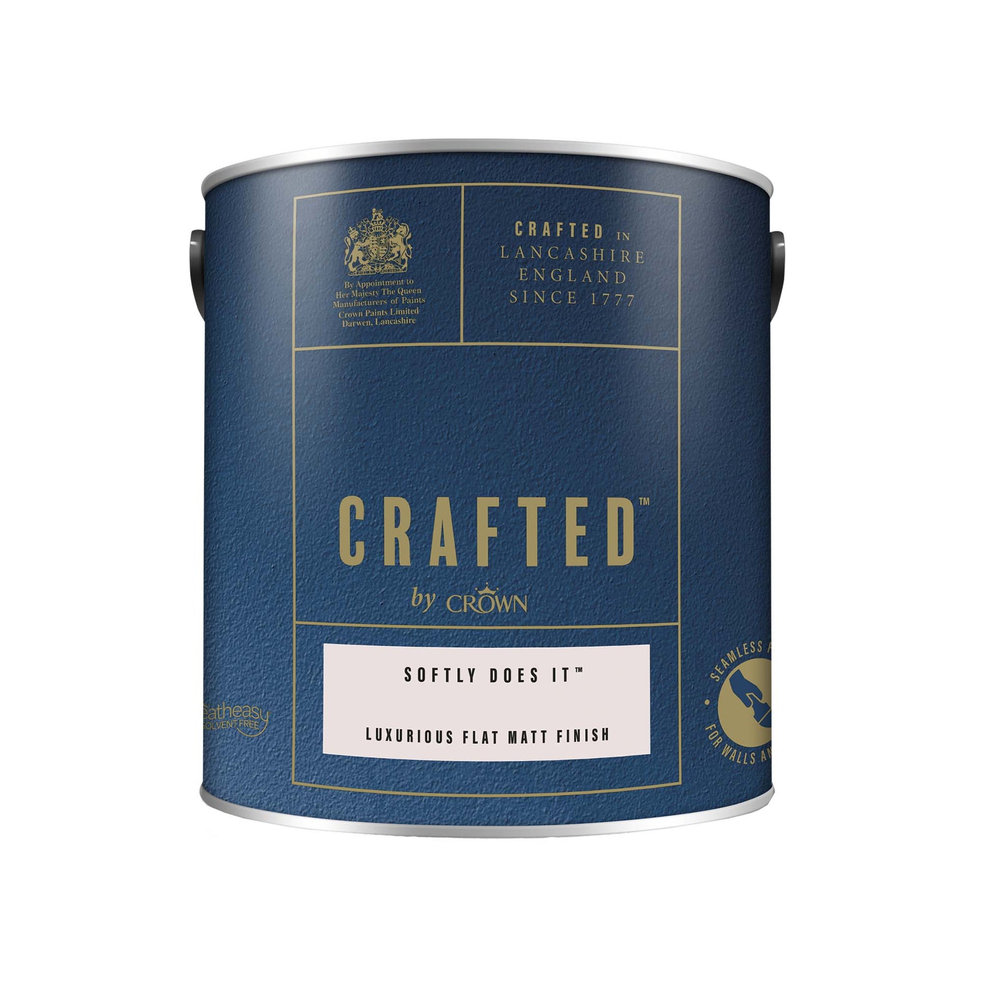 Crown Crafted Luxurious Flat Matt Finish Paint - Softly Does It - 2.5 Litre