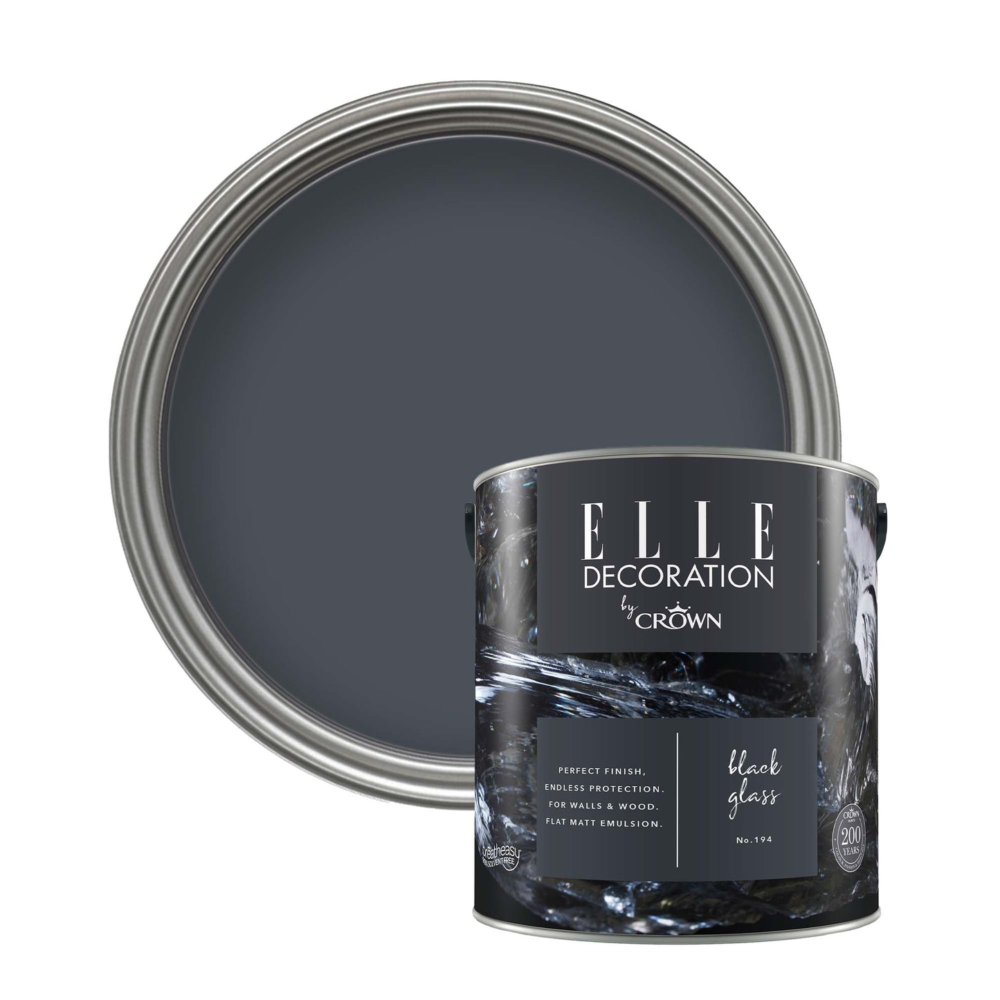 Crown Retail Elle Decoration Flat Matt - Black Glass