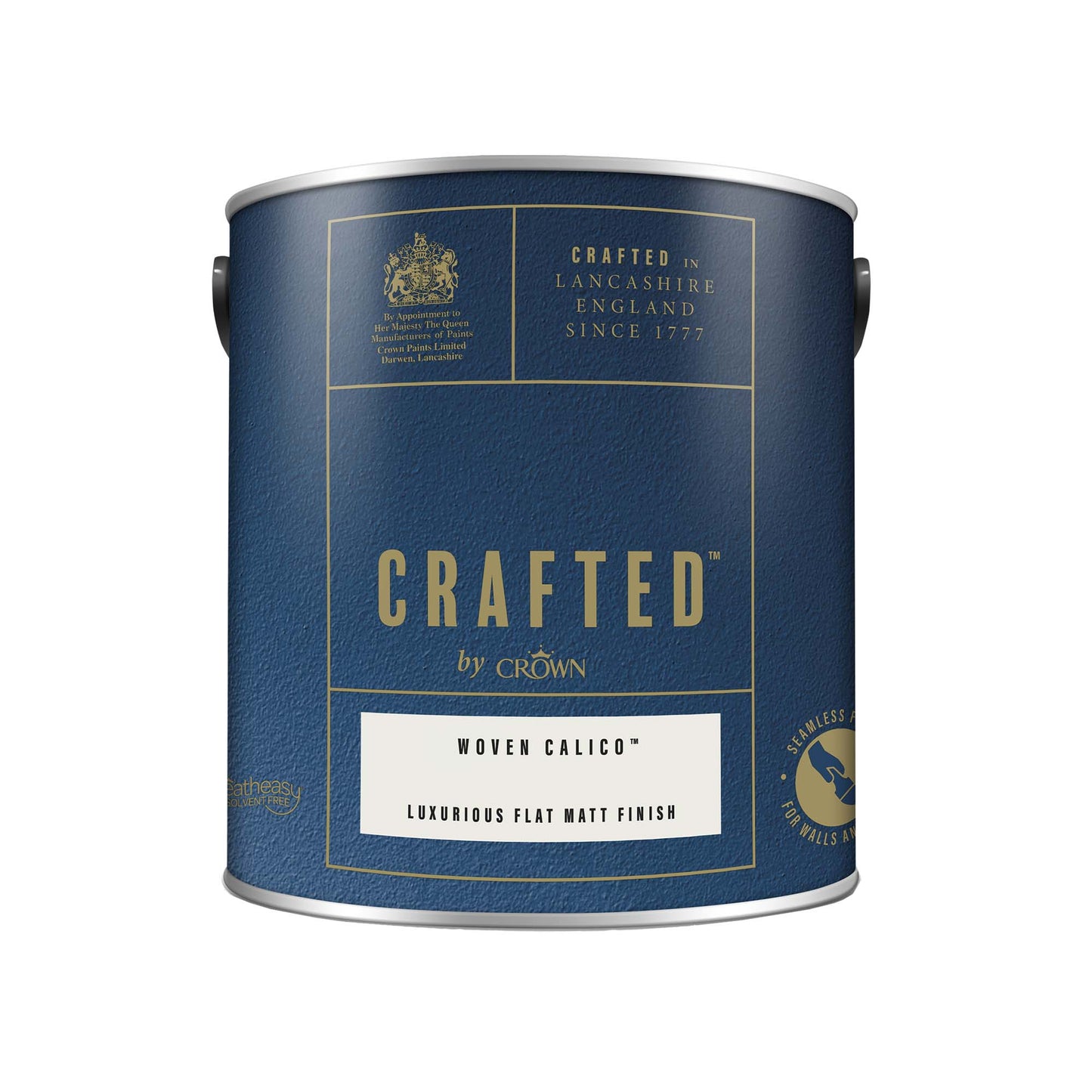 Crown Crafted Luxurious Flat Matt Finish Paint - Woven Calico - 2.5 Litre