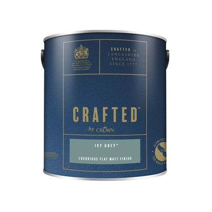 Crown Crafted Luxurious Flat Matt Finish Paint - Ivy Grey - 2.5 Litre