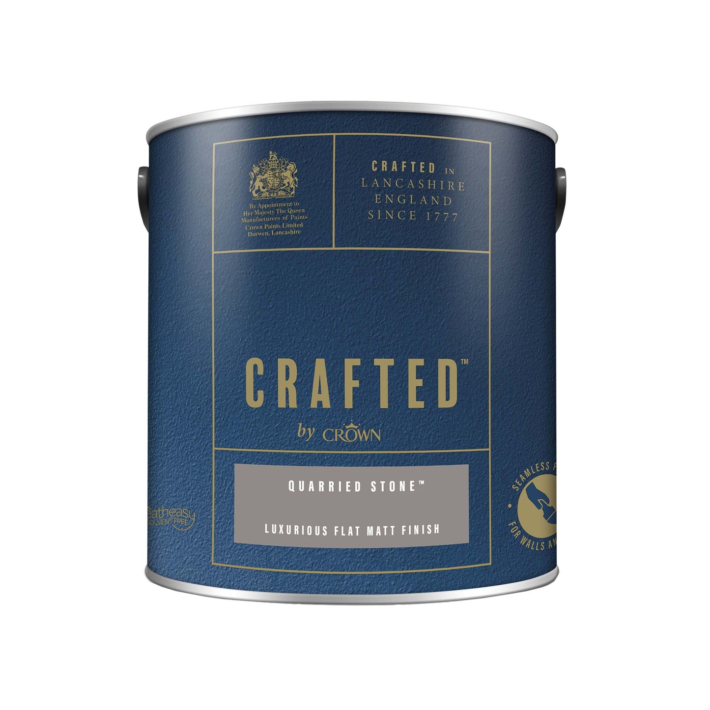 Crown Crafted Luxurious Flat Matt Finish Paint - Quarried Stone - 2.5 Litre