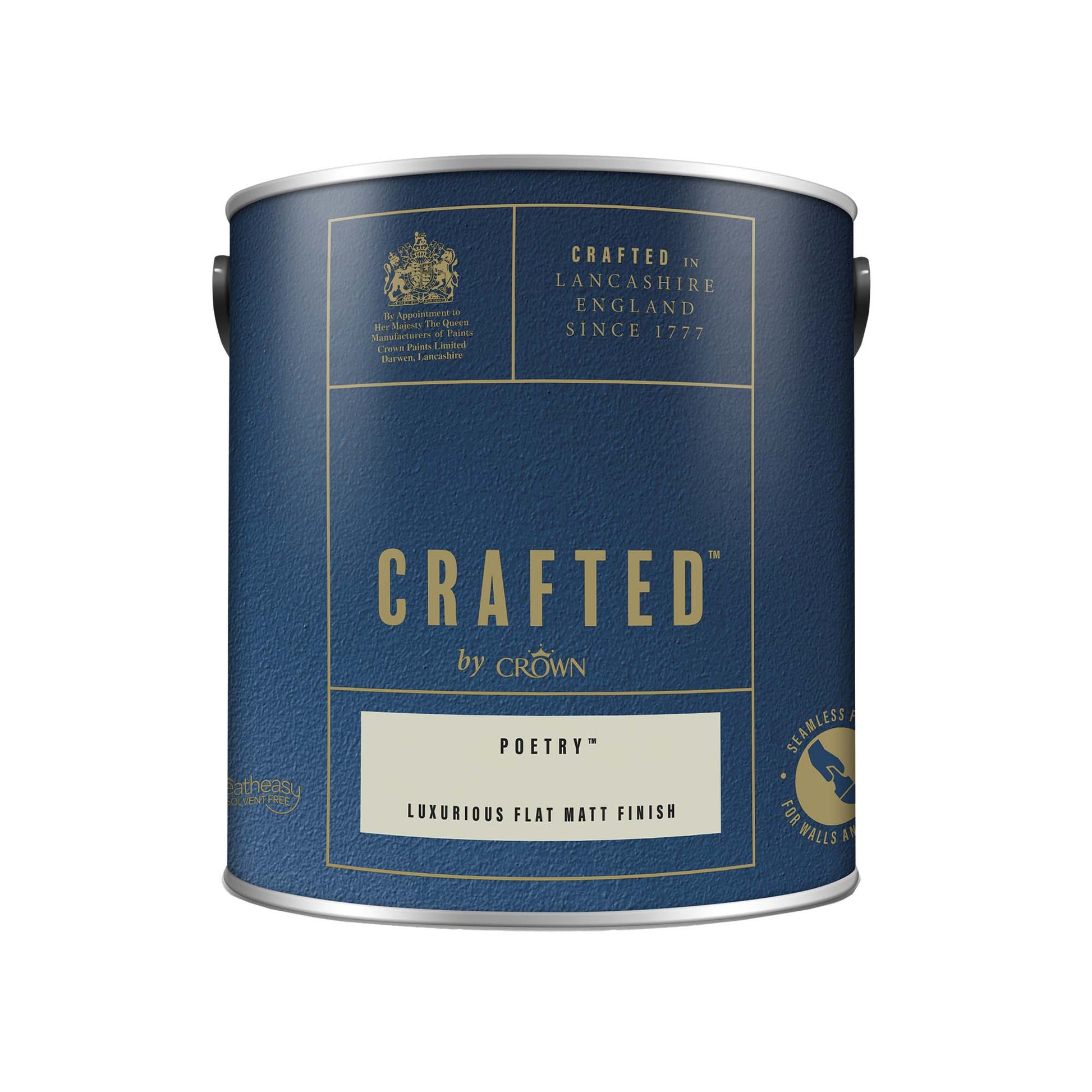 Crown Crafted Luxurious Flat Matt Finish Paint - Poetry - 2.5 Litre