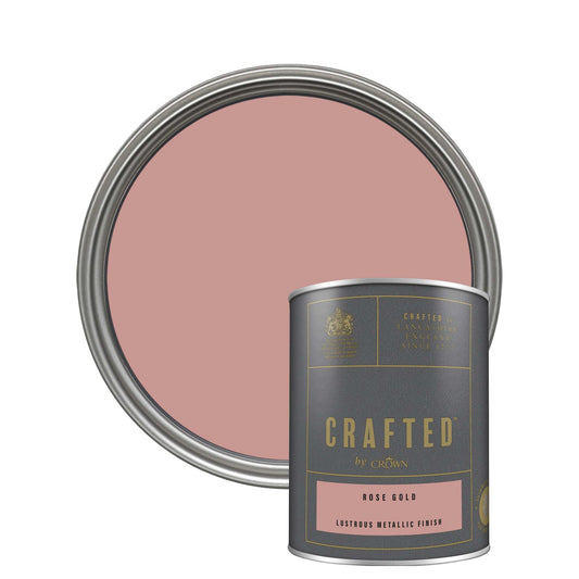 Crown Crafted Lustrous Metallic Finish Paint - Rose Gold - 1.25 Litre