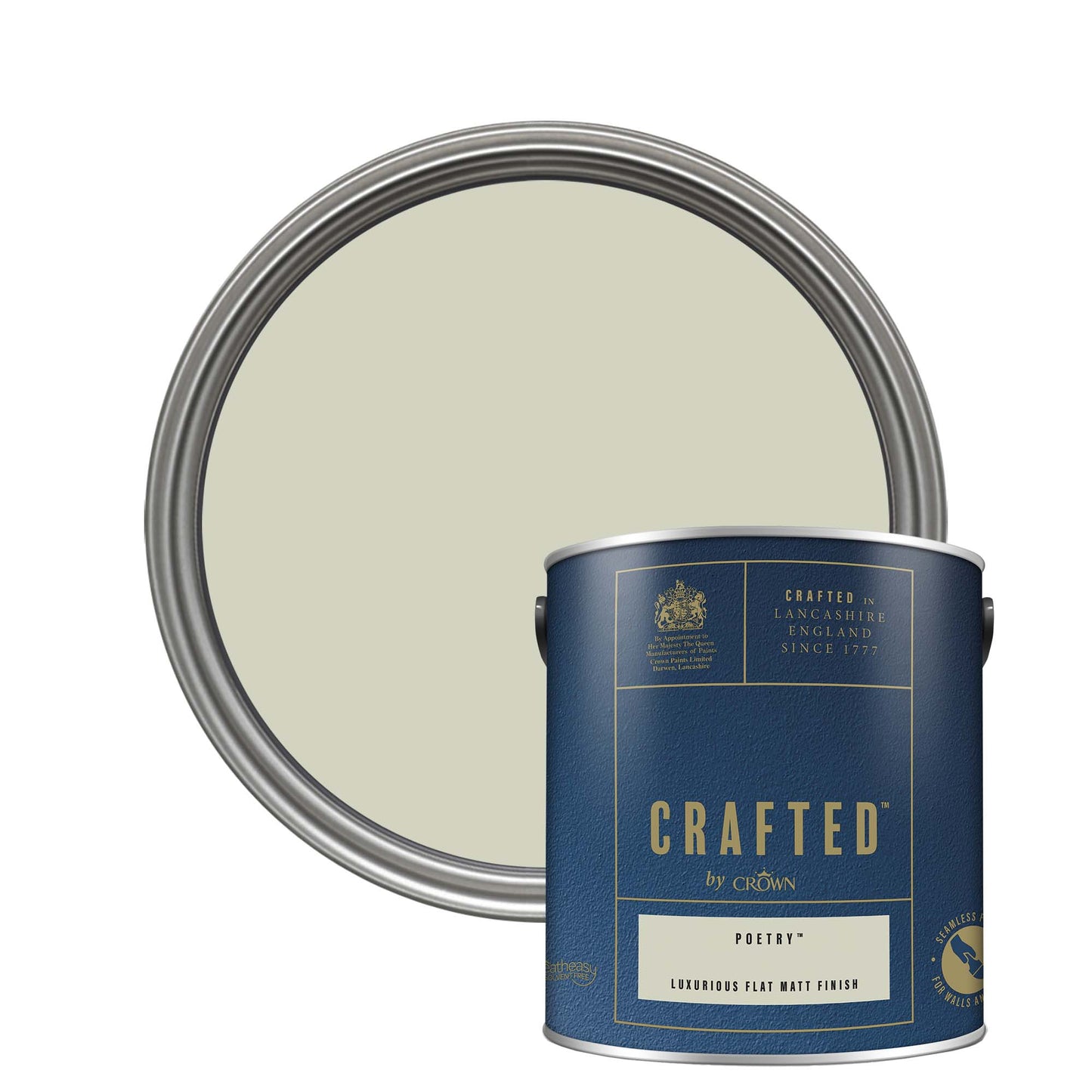 Crown Crafted Luxurious Flat Matt Finish Paint - Poetry - 2.5 Litre