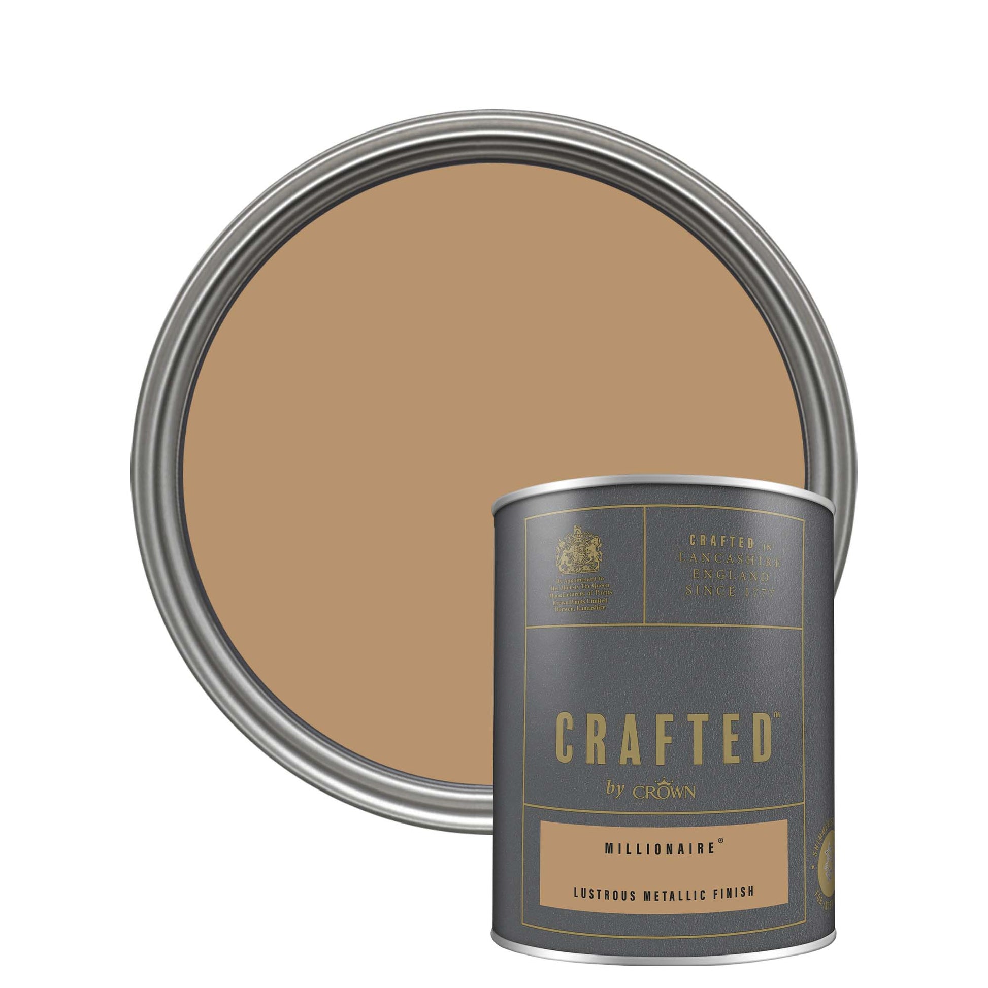 Crown Crafted Lustrous Metallic Finish Paint - Millionaire - 1.25 Litre