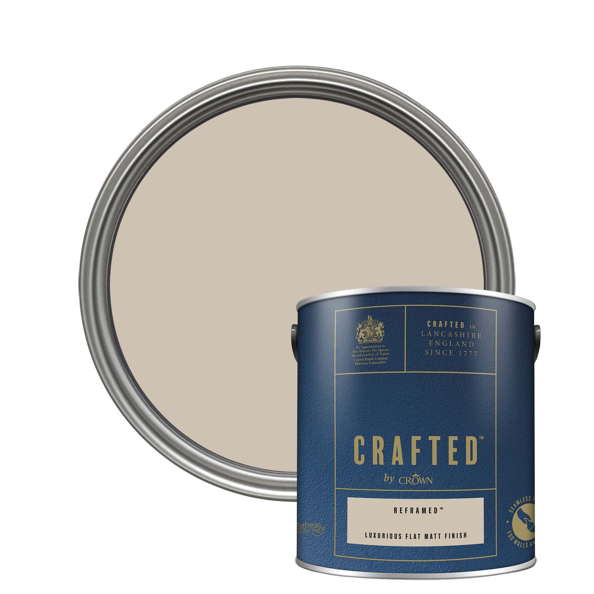 Crown Crafted Luxurious Flat Matt Finish Paint - Reframed - 2.5 Litre