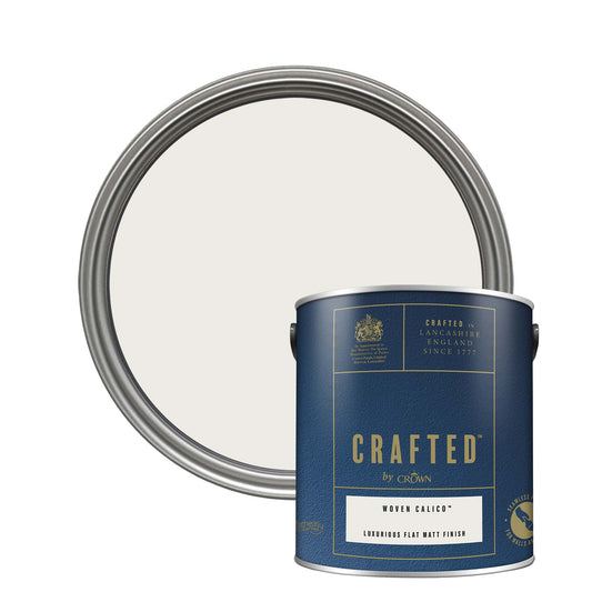 Crown Crafted Luxurious Flat Matt Finish Paint - Woven Calico - 2.5 Litre