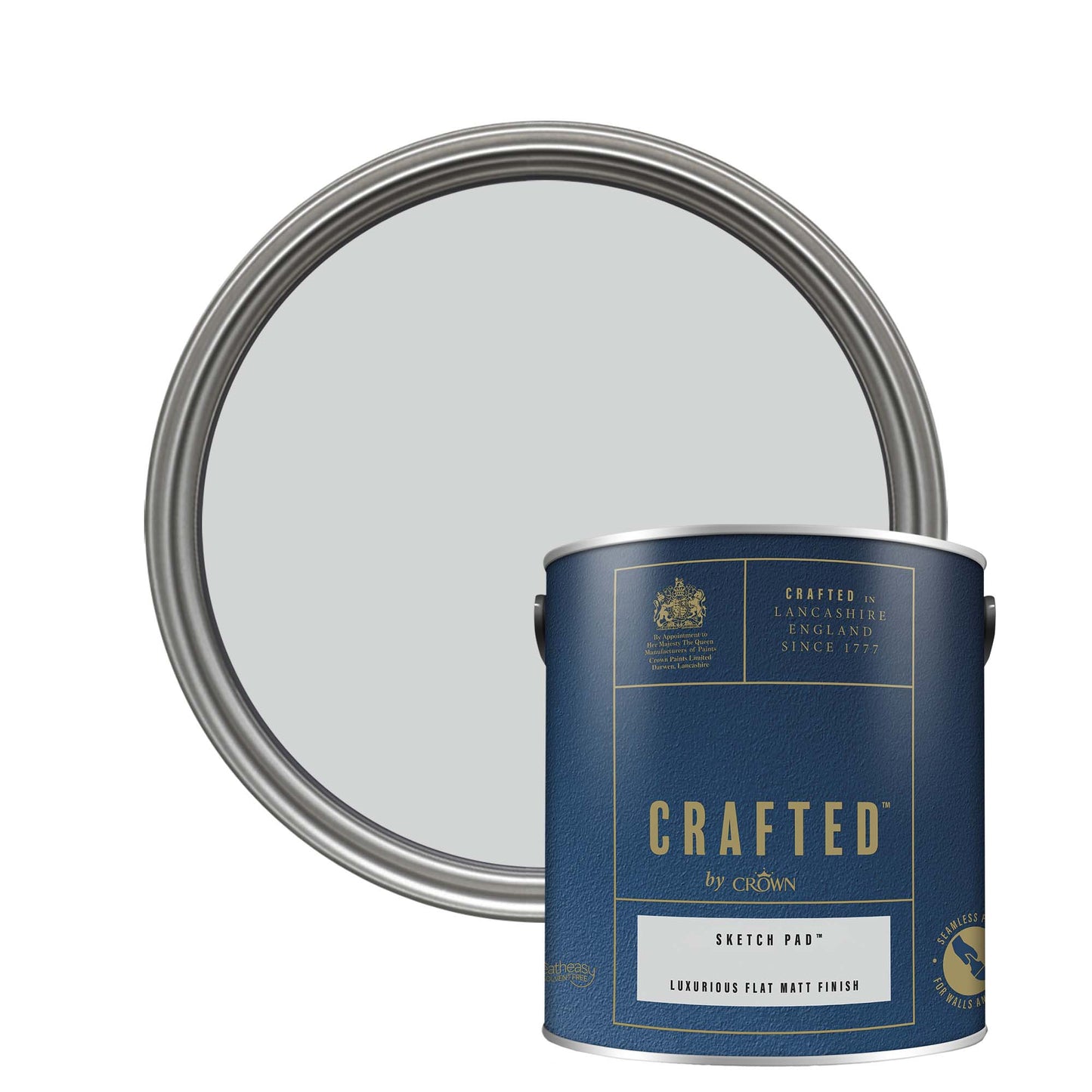 Crown Crafted Luxurious Flat Matt Finish Paint - Sketch Pad - 2.5 Litre