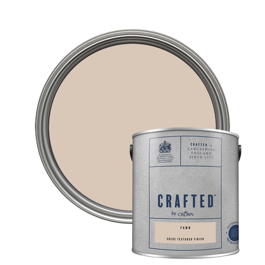 Crown Crafted Suede Textured Finish Paint - Fawn - 2.5 Litre