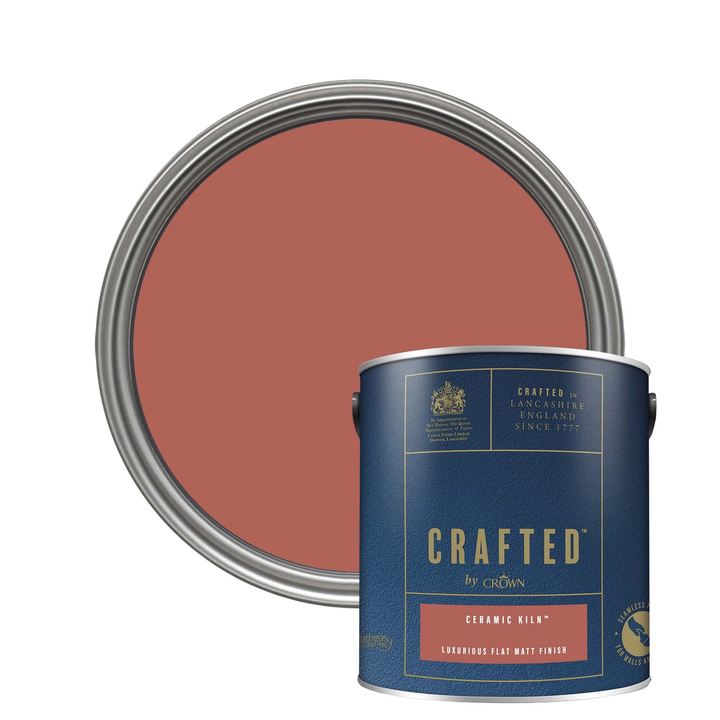 Crown Crafted Luxurious Flat Matt Finish Paint - Ceramic Kiln - 2.5 Litre