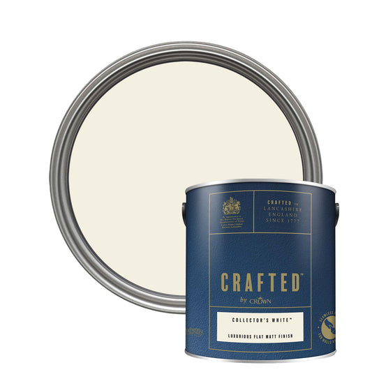 Crown Crafted Luxurious Flat Matt Finish Paint - Collector's White - 2.5 Litre