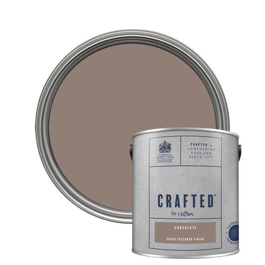 Crown Crafted Suede Textured Finish Paint - Chocolate - 2.5 Litre