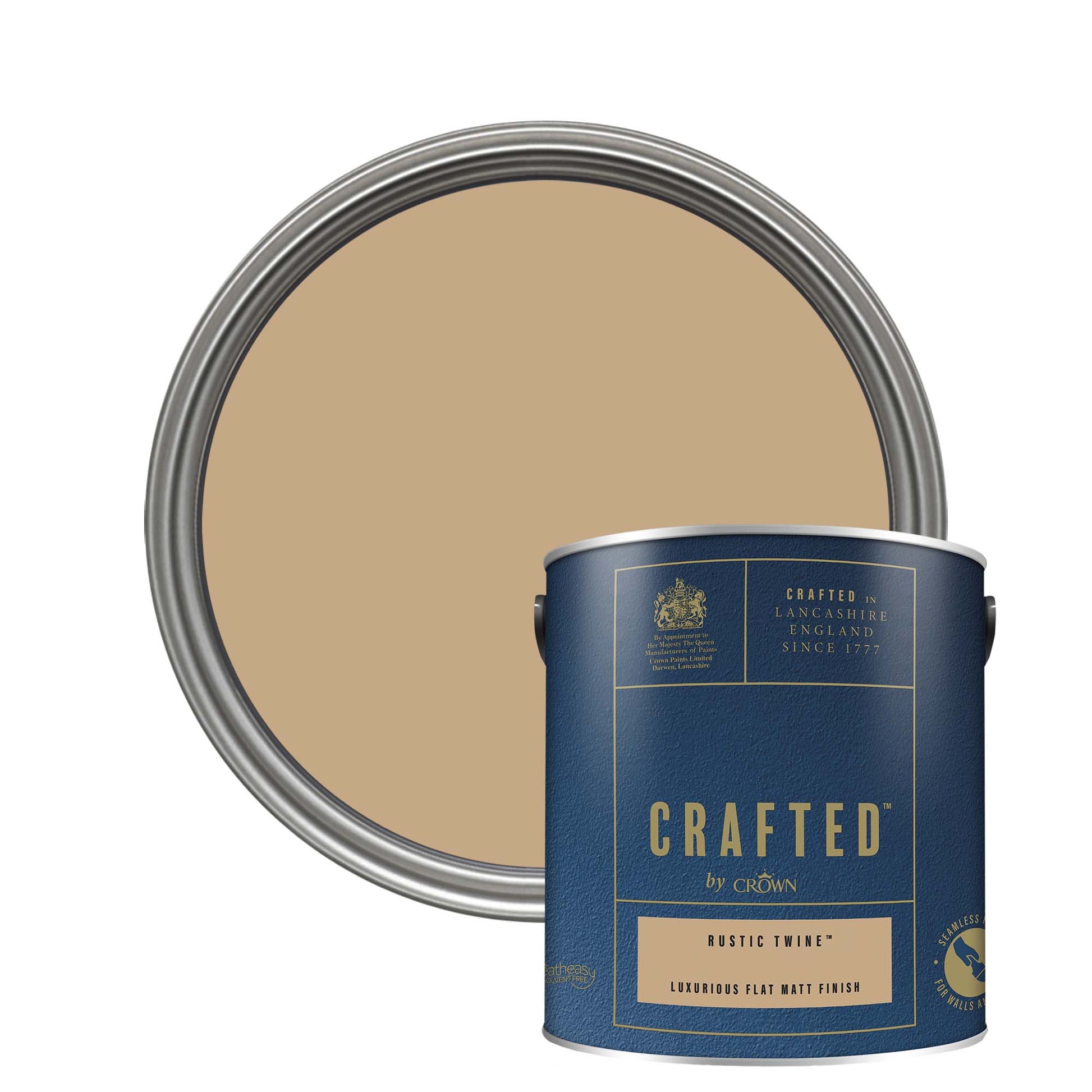 Crown Crafted Luxurious Flat Matt Finish Paint - Rustic Twine - 2.5 Litre